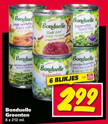 Aanbiedingen Bonduelle groenten - Bonduelle - Geldig van 09/01/2017 tot 15/01/2017 bij Nettorama