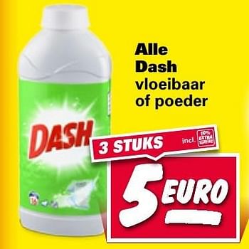 Aanbiedingen Alle dash vloeibaar of poeder - Dash - Geldig van 09/01/2017 tot 15/01/2017 bij Nettorama