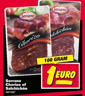 Aanbiedingen Serrano chorizo of salchichón - Huismerk - Nettorama - Geldig van 09/01/2017 tot 15/01/2017 bij Nettorama