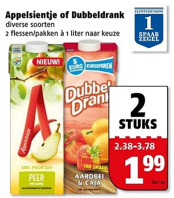 Aanbiedingen Appelsientje of dubbeldrank - Appelsientje - Geldig van 09/01/2017 tot 15/01/2017 bij Poiesz