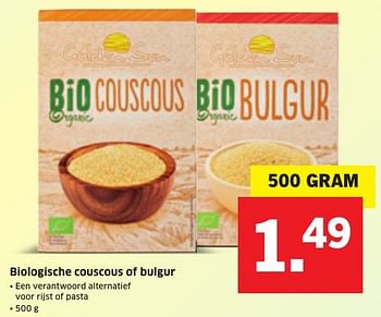 Aanbiedingen Biologische couscous of bulgur - Golden Sun - Geldig van 09/01/2017 tot 15/01/2017 bij Lidl