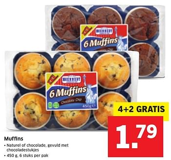 Aanbiedingen Muffins - Huismerk - Lidl - Geldig van 09/01/2017 tot 15/01/2017 bij Lidl