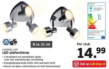 Aanbiedingen Led-plafondlamp - livarnolux - Geldig van 09/01/2017 tot 15/01/2017 bij Lidl