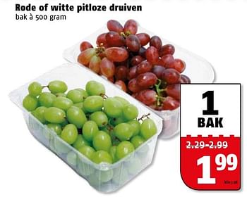 Aanbiedingen Rode of witte pitloze druiven - Huismerk Poiesz - Geldig van 09/01/2017 tot 15/01/2017 bij Poiesz