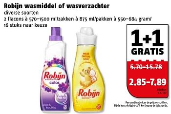 Aanbiedingen Robijn wasmiddel of wasverzachter - Robijn - Geldig van 09/01/2017 tot 15/01/2017 bij Poiesz