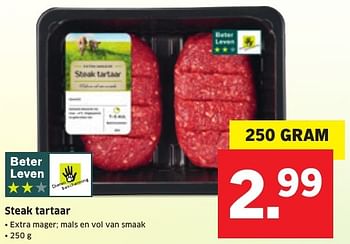 Aanbiedingen Steak tartaar - Huismerk - Lidl - Geldig van 09/01/2017 tot 15/01/2017 bij Lidl