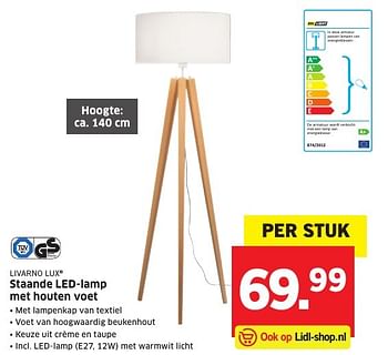Aanbiedingen Staande led-lamp met houten voet - livarnolux - Geldig van 09/01/2017 tot 15/01/2017 bij Lidl