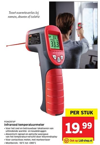Aanbiedingen Powerfix infrarood temperatuurmeter - PowerFix - Geldig van 09/01/2017 tot 15/01/2017 bij Lidl