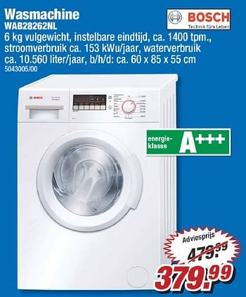 Aanbiedingen Bosch wasmachine wab28262nl - Bosch - Geldig van 09/01/2017 tot 15/01/2017 bij Poco