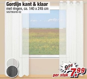 Aanbiedingen Gordijn kant + klaar met ringen - Huismerk - Poco - Geldig van 09/01/2017 tot 15/01/2017 bij Poco