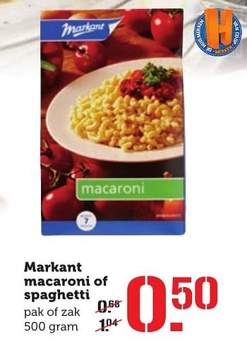 Aanbiedingen Markant macaroni of spaghetti - Markant - Geldig van 09/01/2017 tot 15/01/2017 bij Coop