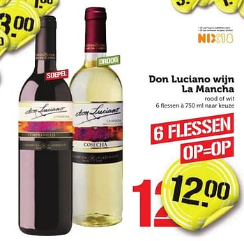 Aanbiedingen Don luciano wijn la mancha - Rode wijnen - Geldig van 09/01/2017 tot 15/01/2017 bij Coop
