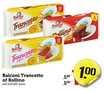 Aanbiedingen Balconi trancetto of rollino - Balconi - Geldig van 09/01/2017 tot 15/01/2017 bij Coop