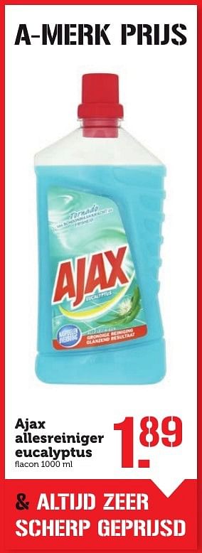 Aanbiedingen Ajax allesreiniger eucalyptus - Ajax - Geldig van 09/01/2017 tot 15/01/2017 bij Coop