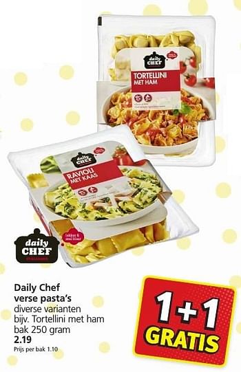 Aanbiedingen Daily chef verse pasta`s - Daily chef - Geldig van 09/01/2017 tot 15/01/2017 bij Jan Linders