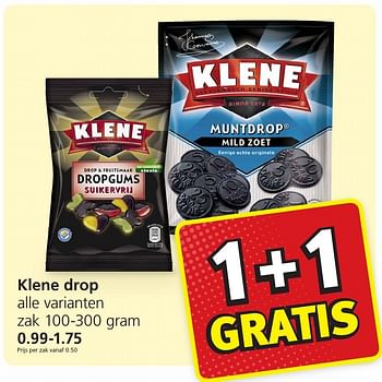 Aanbiedingen Klene drop - Klene - Geldig van 09/01/2017 tot 15/01/2017 bij Jan Linders