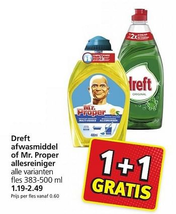 Aanbiedingen Dreft afwasmiddel of mr. proper allesreiniger - Dreft - Geldig van 09/01/2017 tot 15/01/2017 bij Jan Linders