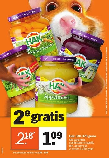 Aanbiedingen Hak appelmoes - Hak - Geldig van 09/01/2017 tot 15/01/2017 bij Albert Heijn