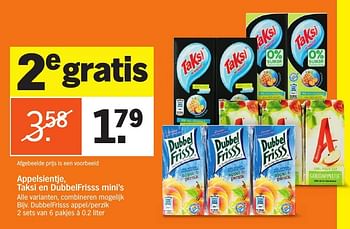 Aanbiedingen Appelsientje, taksi en dubbelfrisss mini`s - Dubbelfrisss - Geldig van 09/01/2017 tot 15/01/2017 bij Albert Heijn