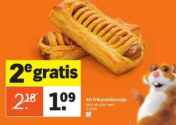 Aanbiedingen Ah frikandelbroodje - Huismerk - Albert Heijn - Geldig van 09/01/2017 tot 15/01/2017 bij Albert Heijn