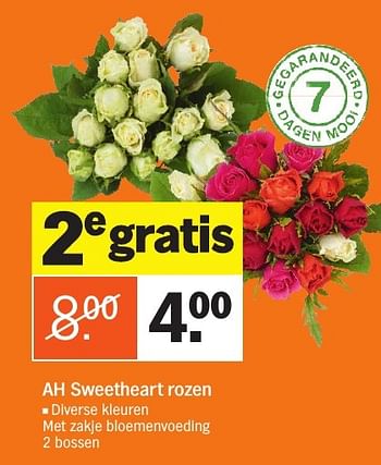 Aanbiedingen Ah sweetheart rozen - Huismerk - Albert Heijn - Geldig van 09/01/2017 tot 15/01/2017 bij Albert Heijn