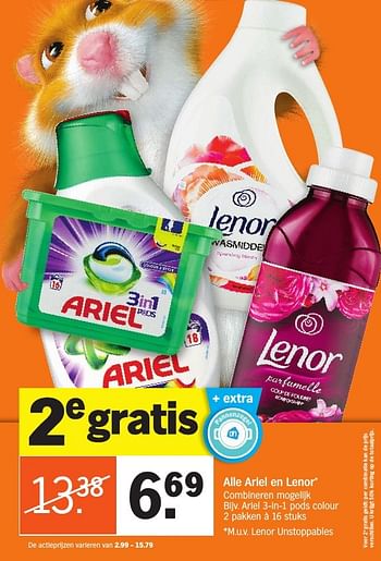 Aanbiedingen Ariel 3-in-1 pods colour - Ariel - Geldig van 09/01/2017 tot 15/01/2017 bij Albert Heijn