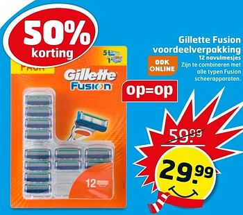 Aanbiedingen Gillette fusion voordeelverpakking - Gillette - Geldig van 10/01/2017 tot 15/01/2017 bij Trekpleister