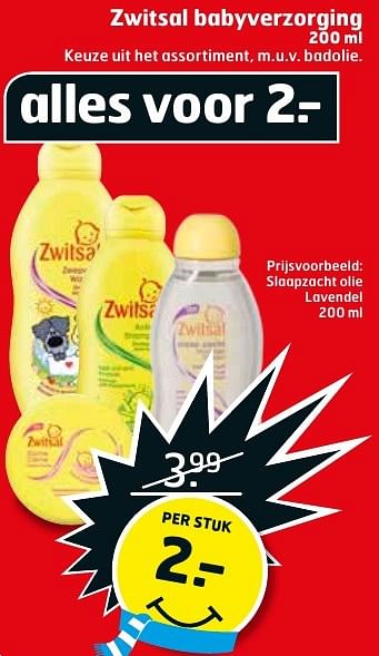Aanbiedingen Slaapzacht olie lavendel - Zwitsal - Geldig van 10/01/2017 tot 15/01/2017 bij Trekpleister