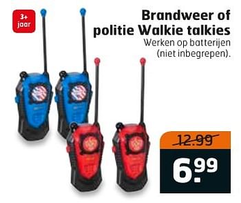 Aanbiedingen Brandweer of politie walkie talkies - Huismerk - Trekpleister - Geldig van 10/01/2017 tot 15/01/2017 bij Trekpleister