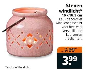 Aanbiedingen Stenen windlicht - Huismerk - Trekpleister - Geldig van 10/01/2017 tot 15/01/2017 bij Trekpleister