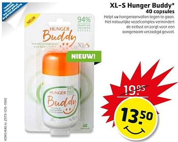 Aanbiedingen Xl-s hunger buddy - XL-S Medical - Geldig van 10/01/2017 tot 15/01/2017 bij Trekpleister