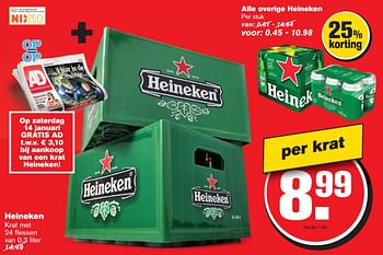 Aanbiedingen Heineken - Heineken - Geldig van 11/01/2017 tot 17/01/2017 bij Hoogvliet