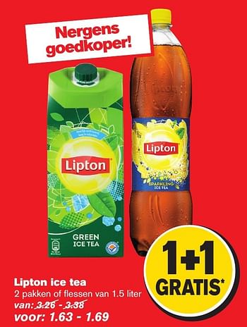 Aanbiedingen Lipton ice tea - Lipton - Geldig van 11/01/2017 tot 17/01/2017 bij Hoogvliet