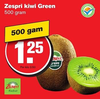 Aanbiedingen Zespri kiwi green - Zespri - Geldig van 11/01/2017 tot 17/01/2017 bij Hoogvliet