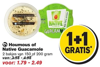 Aanbiedingen Houmous of native guacamole - Huismerk - Hoogvliet - Geldig van 11/01/2017 tot 17/01/2017 bij Hoogvliet