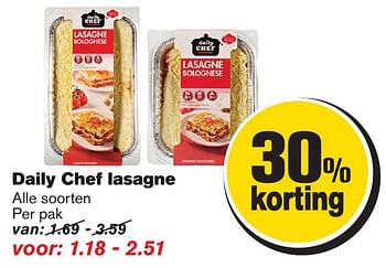 Aanbiedingen Daily chef lasagne - Daily chef - Geldig van 11/01/2017 tot 17/01/2017 bij Hoogvliet