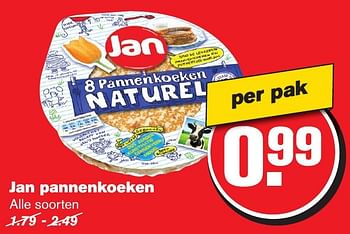 Aanbiedingen Jan pannenkoeken - Jan - Geldig van 11/01/2017 tot 17/01/2017 bij Hoogvliet