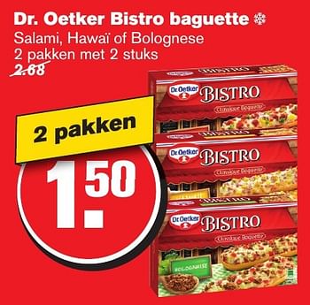 Aanbiedingen Dr. oetker bistro baguette - Dr. Oetker - Geldig van 11/01/2017 tot 17/01/2017 bij Hoogvliet