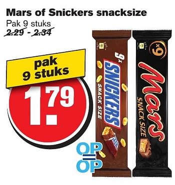 Aanbiedingen Mars of snickers snacksize - Mars Snacks - Geldig van 11/01/2017 tot 17/01/2017 bij Hoogvliet