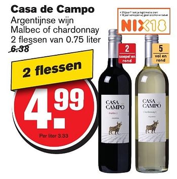 Aanbiedingen Casa de campo - Rode wijnen - Geldig van 11/01/2017 tot 17/01/2017 bij Hoogvliet