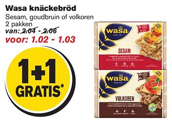 Aanbiedingen Wasa knäckebröd - Wasa - Geldig van 11/01/2017 tot 17/01/2017 bij Hoogvliet