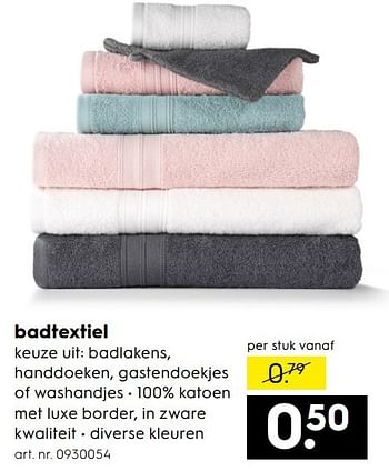 Aanbiedingen Badtextiel - Huismerk - Blokker - Geldig van 07/01/2017 tot 18/01/2017 bij Blokker