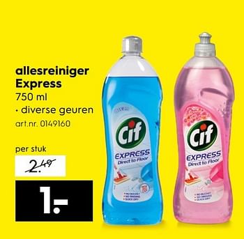 Aanbiedingen Allesreiniger express - Cif - Geldig van 07/01/2017 tot 18/01/2017 bij Blokker