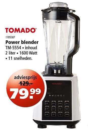 Aanbiedingen Tomado power blender tm-5554 - Tomado - Geldig van 05/01/2017 tot 18/01/2017 bij Marskramer