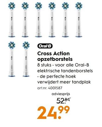 Aanbiedingen Oral-b cross action opzetborstels - Oral-B - Geldig van 07/01/2017 tot 18/01/2017 bij Blokker