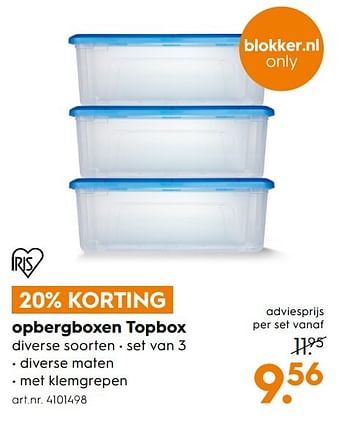 Aanbiedingen Opbergboxen topbox - Iris - Geldig van 07/01/2017 tot 18/01/2017 bij Blokker