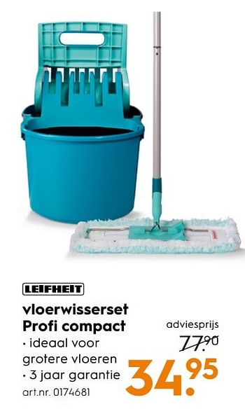 Aanbiedingen Vloerwisserset profi compact - Leifheit - Geldig van 07/01/2017 tot 18/01/2017 bij Blokker