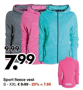 Aanbiedingen Sport fleece vest - Huismerk - Wibra - Geldig van 09/01/2017 tot 21/01/2017 bij Wibra