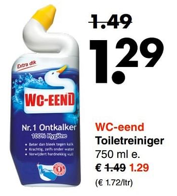 Aanbiedingen Toiletreiniger - WC Eend - Geldig van 09/01/2017 tot 21/01/2017 bij Wibra