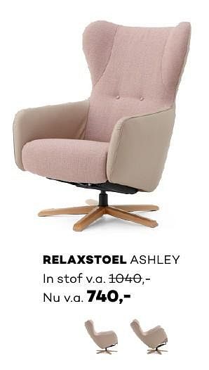 Aanbiedingen Relaxstoel ashley - Huismerk - Prominent - Geldig van 09/01/2017 tot 21/01/2017 bij Prominent